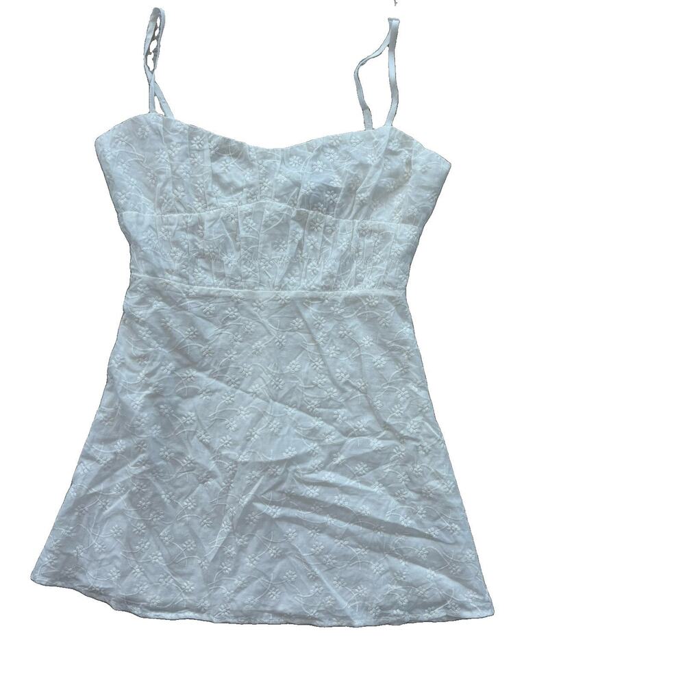 Princess Polly NWT Cotton Size 6 Lucius Mini Dress White Eyelet Balconette